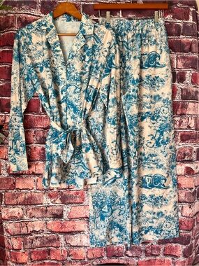 NWT COMMENSE Printed Toile de Jouy Tie Up Pants Set